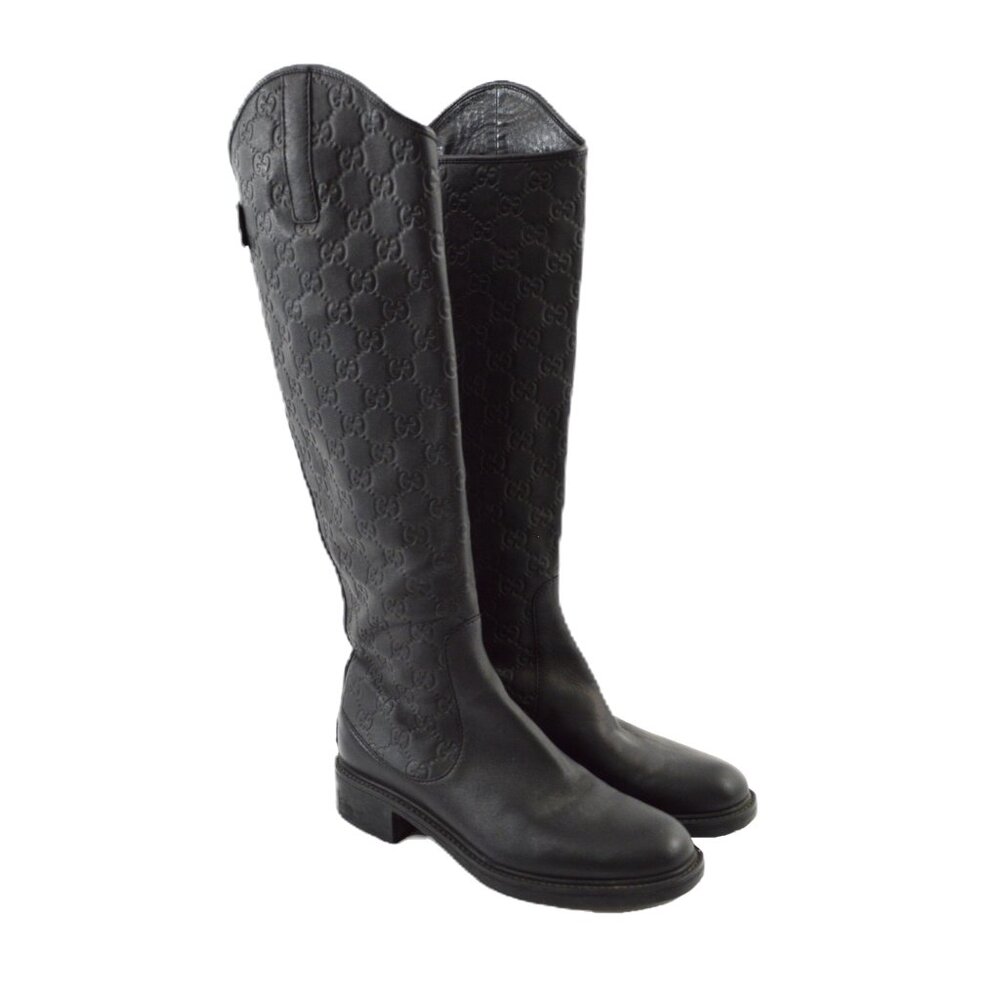 Gucci Monogram Leather riding boot #217-21